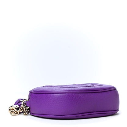 Gucci Pebbled Calfskin Mini Soho Chain Bag Shine Purple 3 of 4