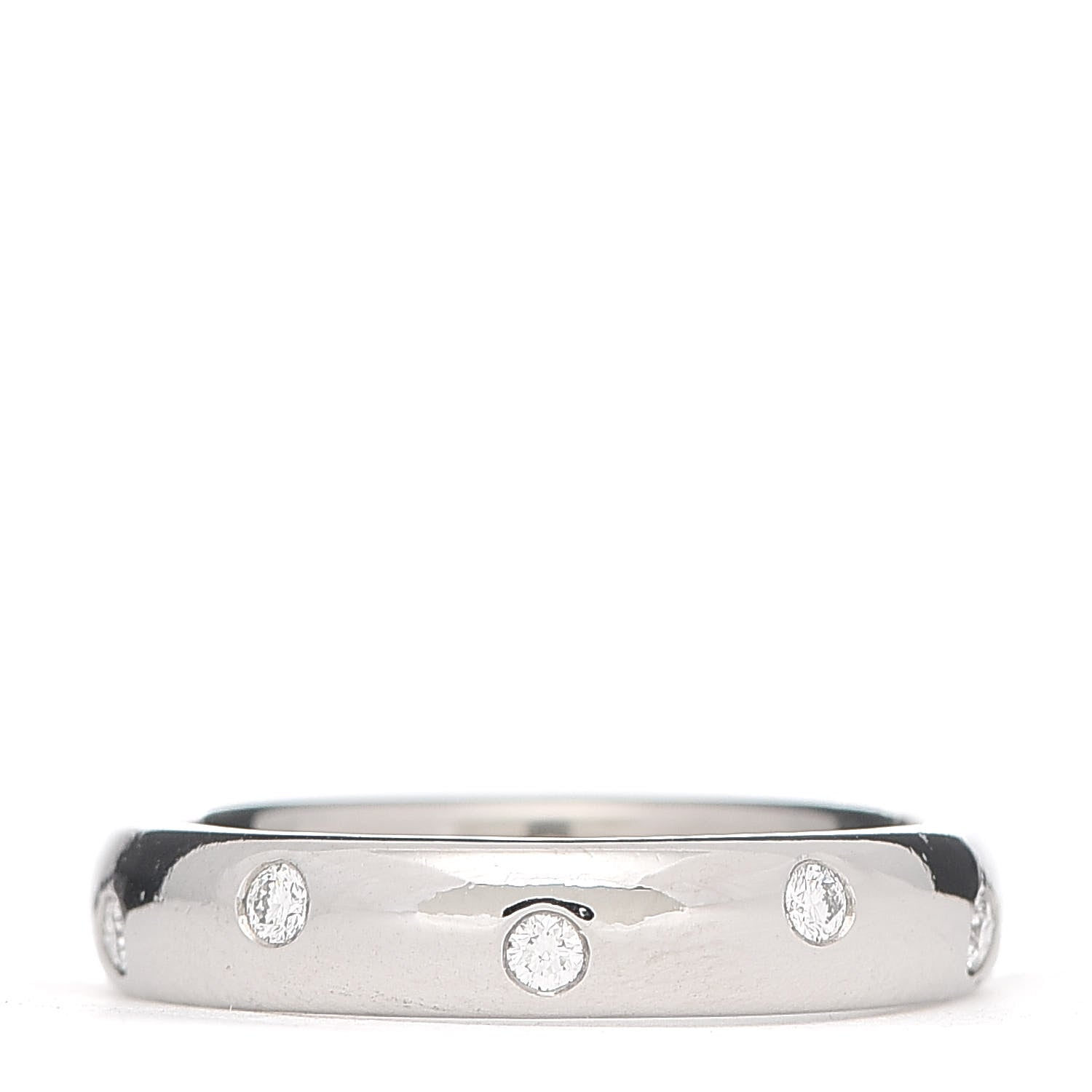 Tiffany Platinum Diamond 4mm Etoile Band Ring 56 7.5 3 of 6
