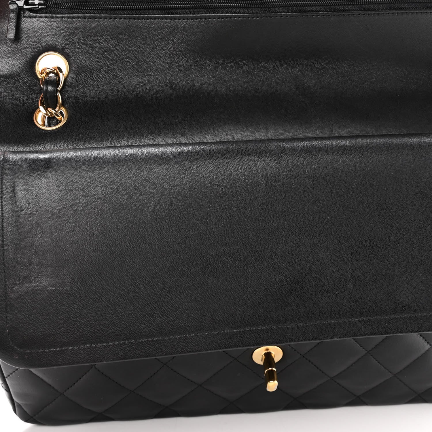 Chanel Lambskin Quilted Jumbo Double Flap Black 13 of 15