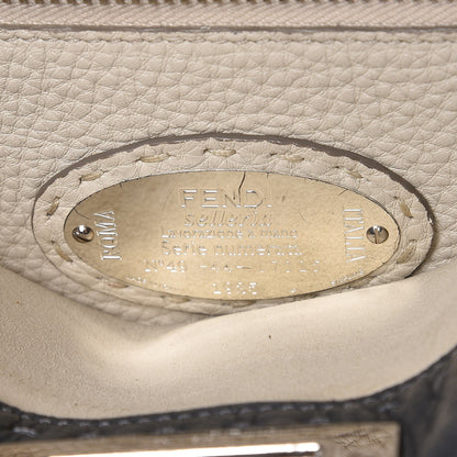 Fendi Cuoio Romano Selleria Bi-Color Medium Peekaboo Iconic Satchel Asfalto Latte 10 of 11