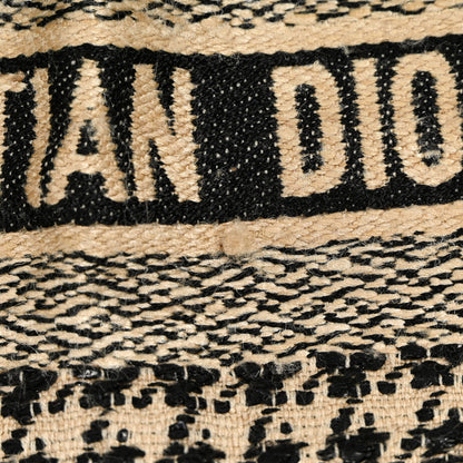 Christian Dior Wool Silk Houndstooth Fringe Scarf Beige Black 5 of 5