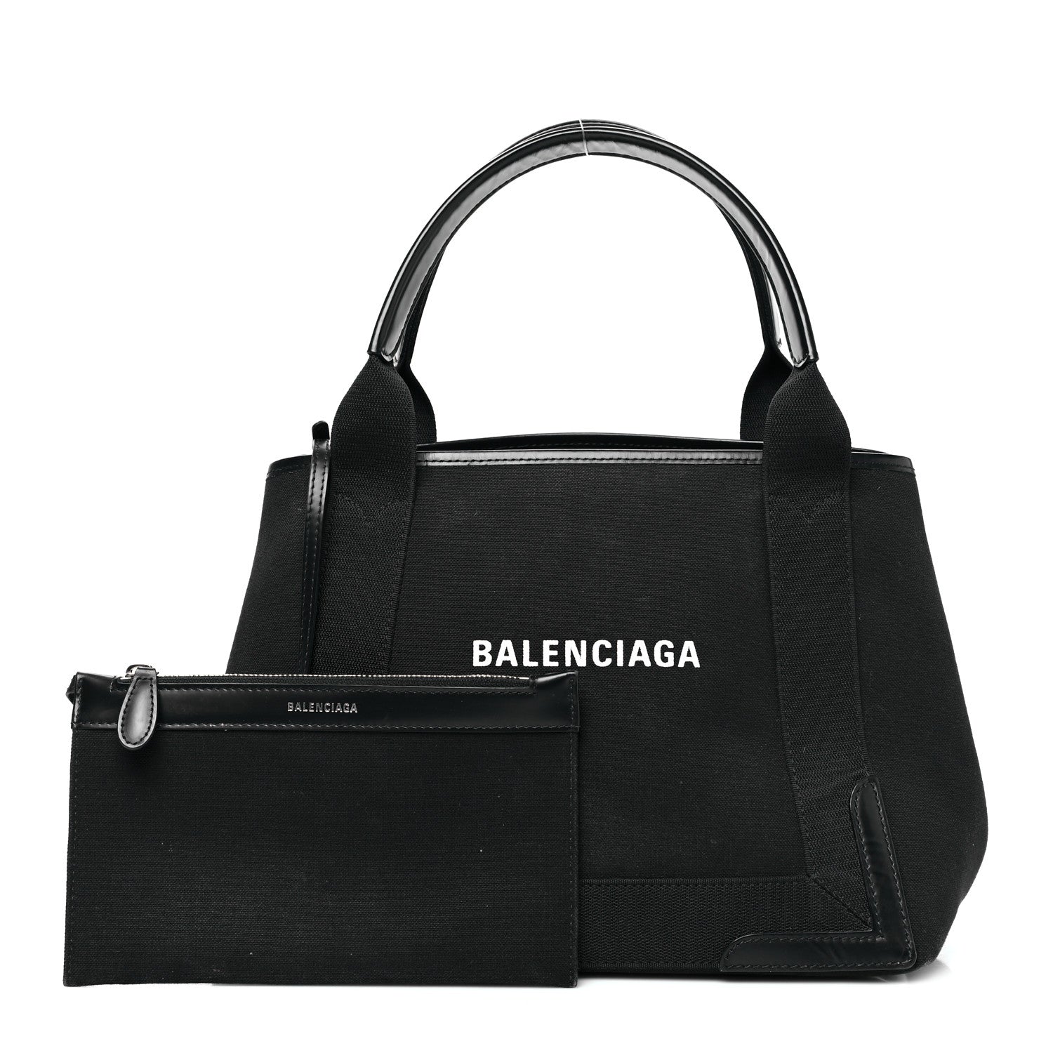 Balenciaga Cotton Canvas Calfskin S Navy Cabas Black 1 of 11
