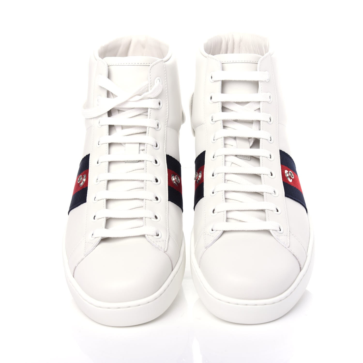 Gucci Calfskin Ayers Embroidered Web Mens Ace Removable Patches High Top Sneakers 9.5 White 5 of 10