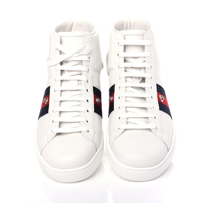 Gucci Calfskin Ayers Embroidered Web Mens Ace Removable Patches High Top Sneakers 9.5 White 5 of 10