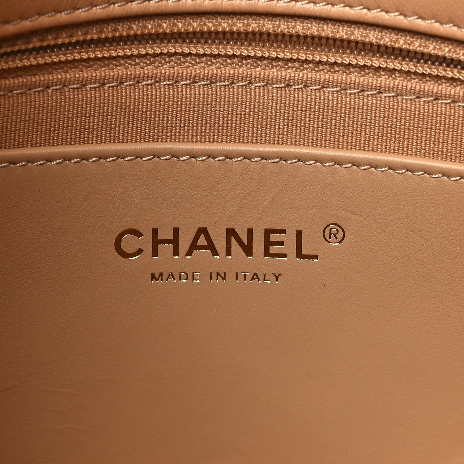 Chanel Shiny Lambskin Quilted Chain Around Flap Bag Beige 6 of 9