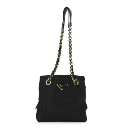 Prada Tessuto Nylon Chain Shoulder Bag Black 1 of 9