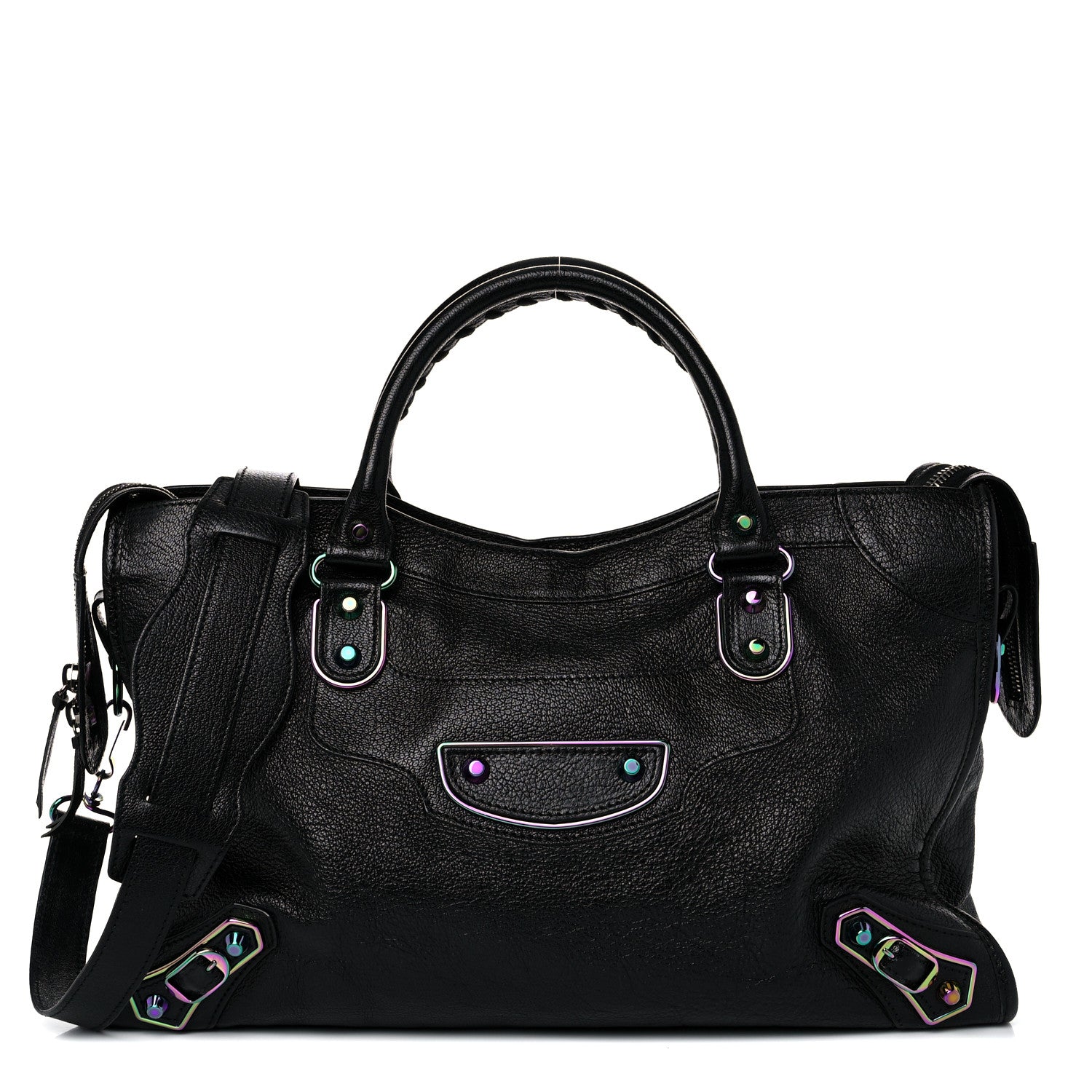 Balenciaga Chevre Iridescent Metallic Edge Hardware City Black 2 of 12