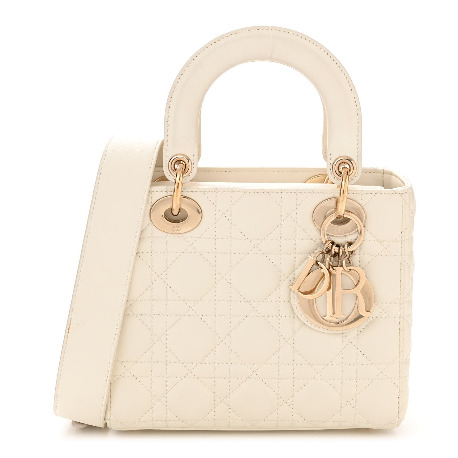 Christian Dior Lambskin Cannage Small My ABCDior Lady Dior White 1 of 11