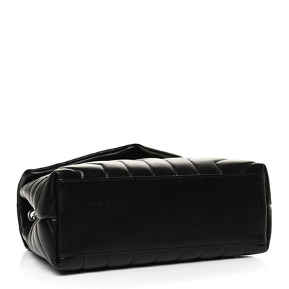 Saint Laurent Calfskin Y Quilted Monogram Small Loulou Chain Satchel Black 4 of 13