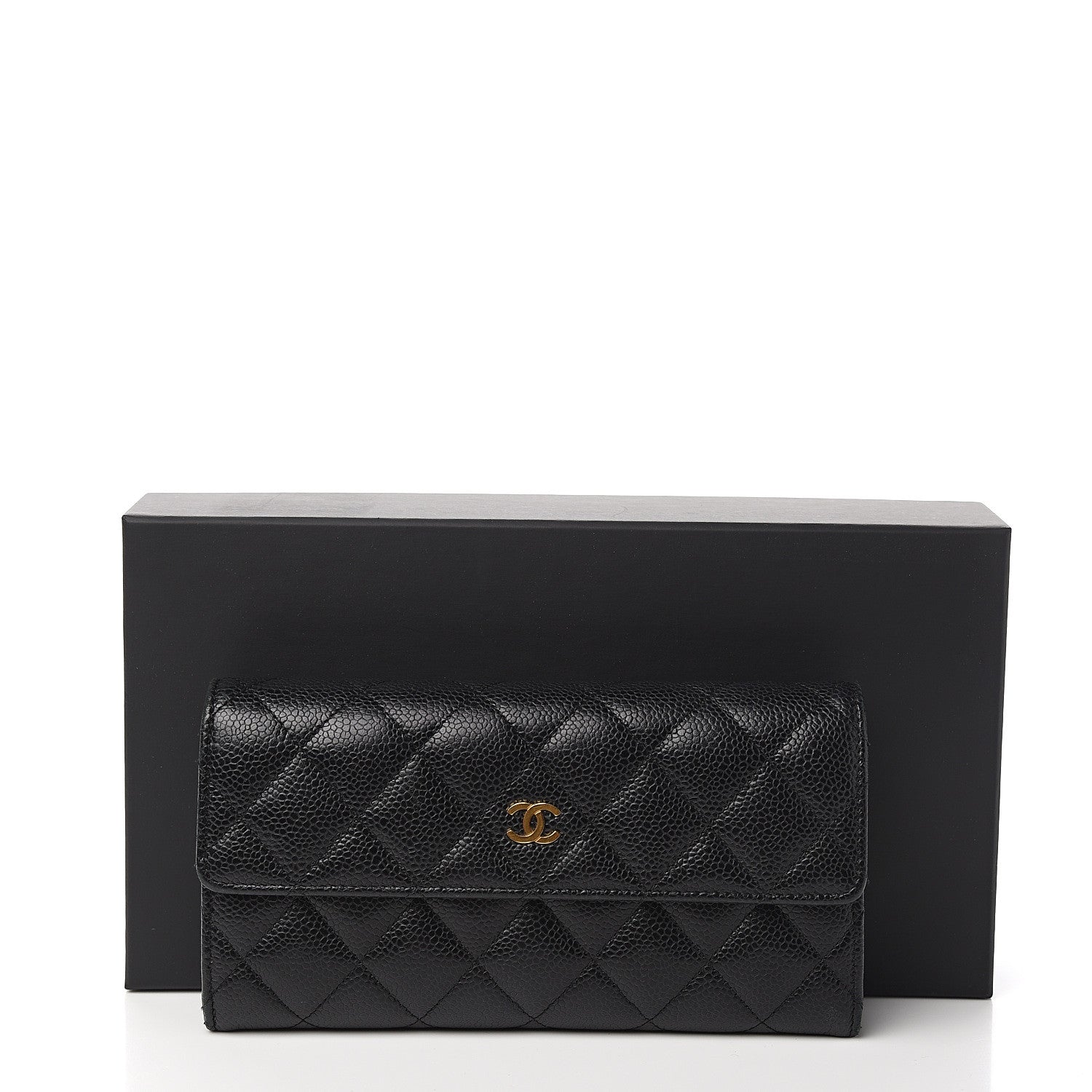 Chanel Caviar Quilted Large Gusset Flap Wallet Black 9 of 9