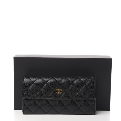 Chanel Caviar Quilted Large Gusset Flap Wallet Black 9 of 9