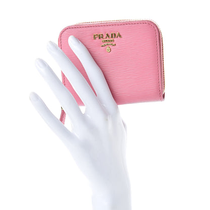 Prada Vitello Move Metal Coin Purse Geranio 2 of 8