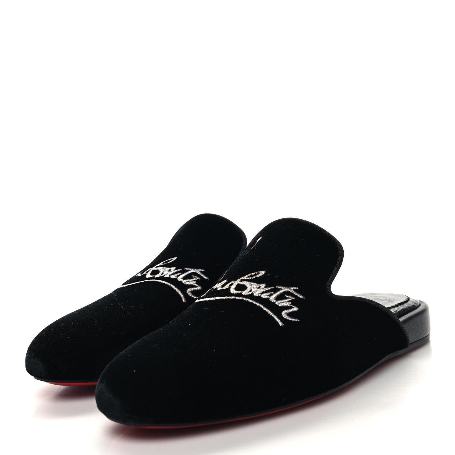 Christian Louboutin Velvet Womens Coolito Loafer Mules 38 Black 3 of 8