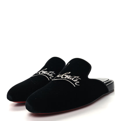 Christian Louboutin Velvet Womens Coolito Loafer Mules 38 Black 3 of 8