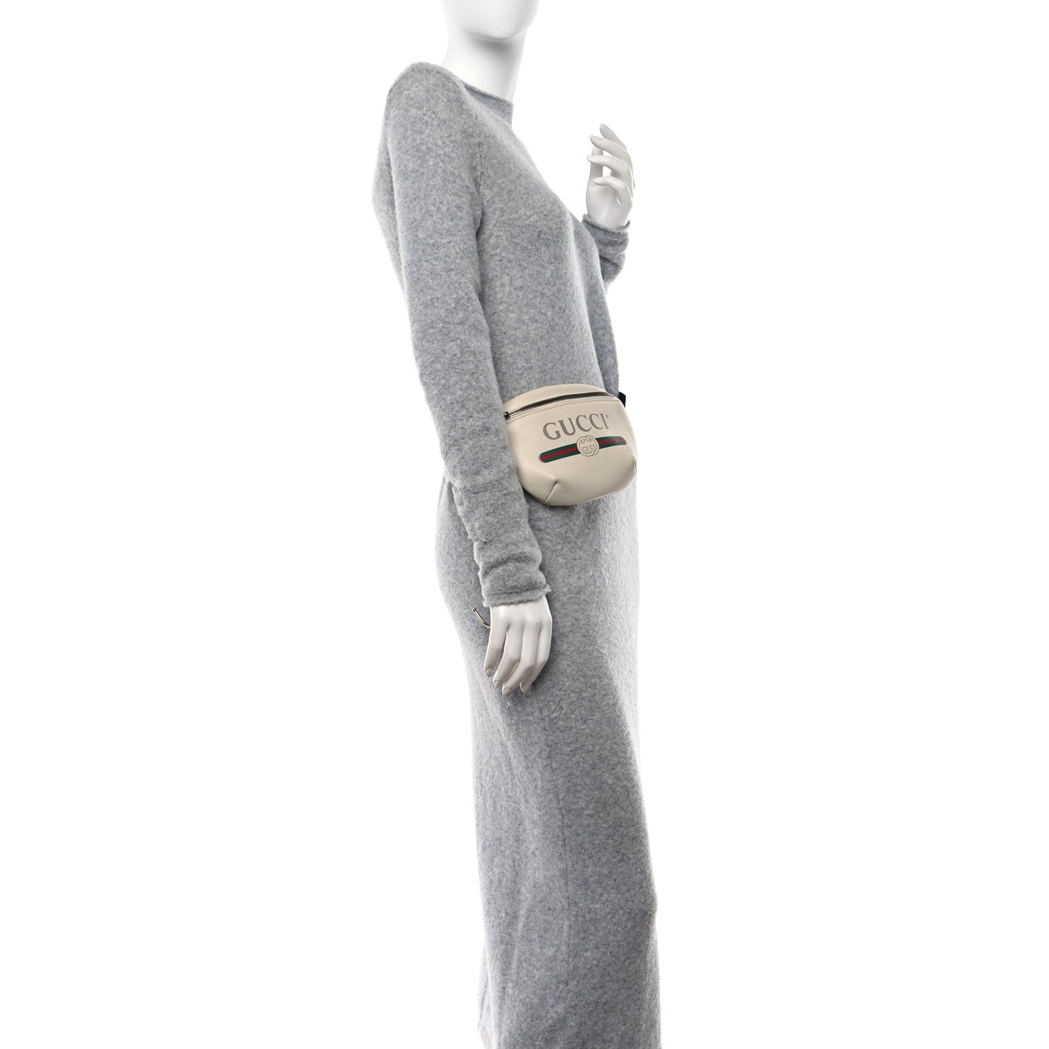 Gucci Grained Calfskin Small Logo Belt Bag White 3 of 11