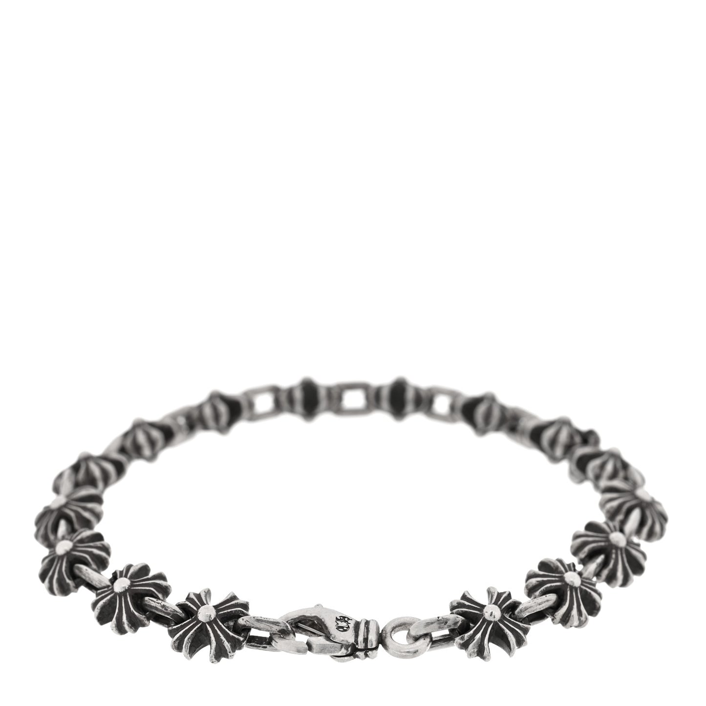 Sterling Silver Maltese Cross Link Bracelet