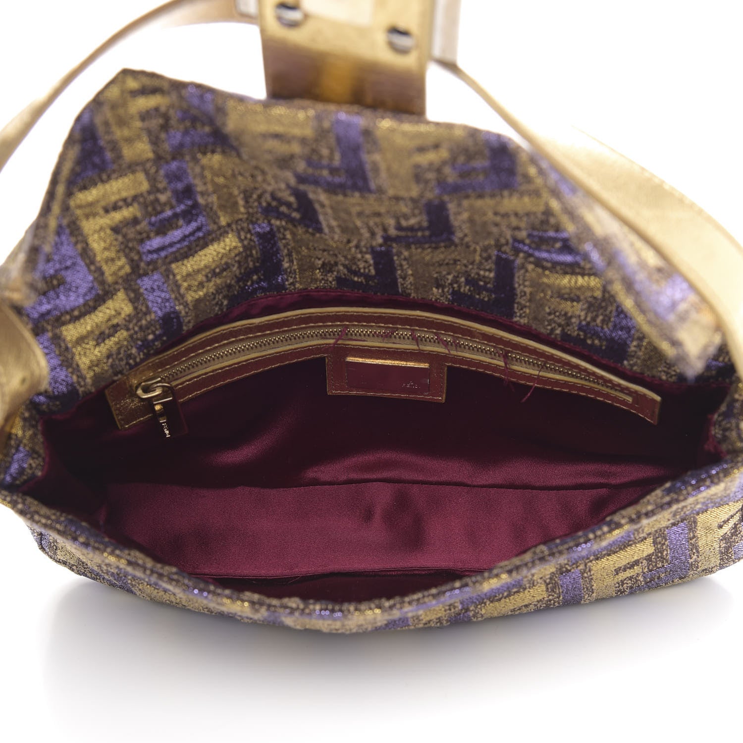 Fendi Metallic Lurex Zucca Baguette Gold Multicolor 5 of 11
