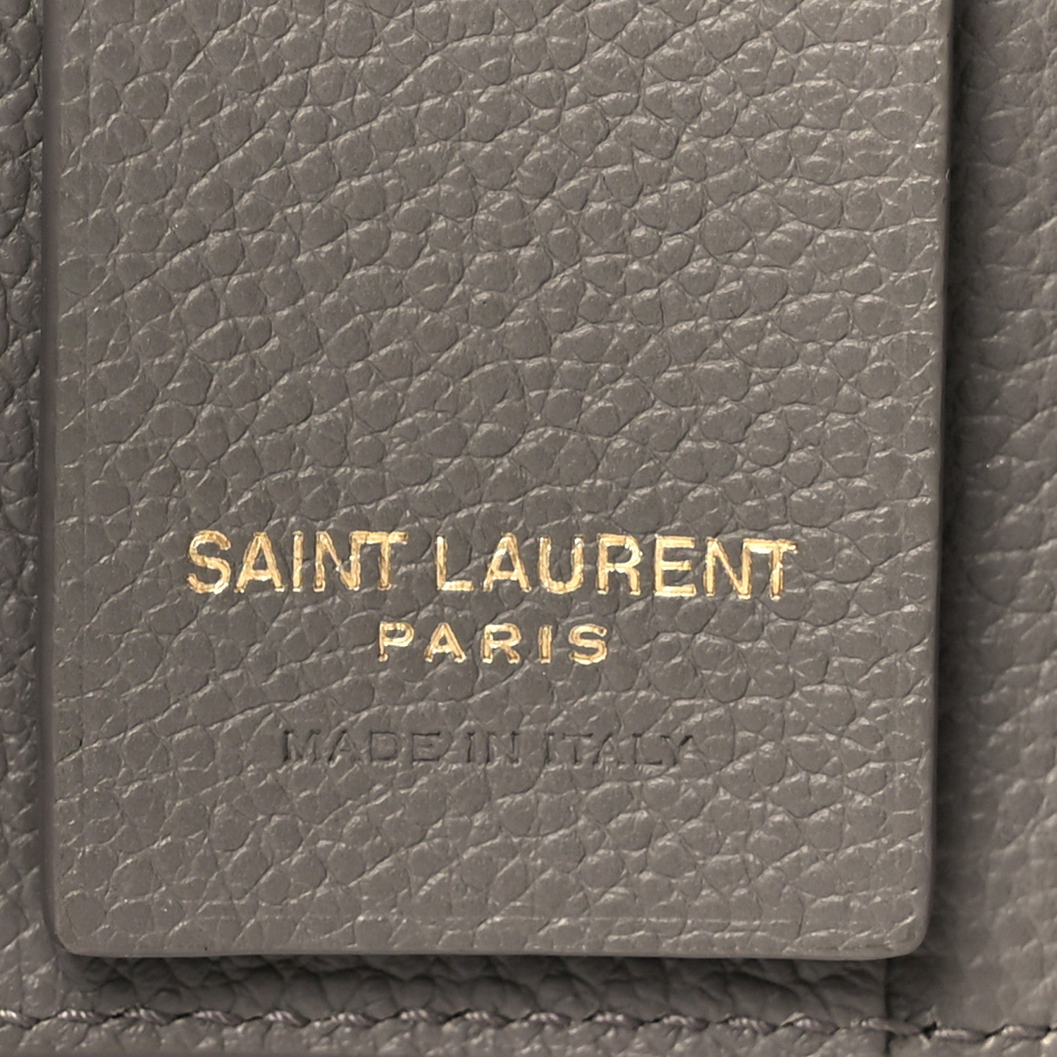 Saint Laurent Grained Calfskin Monogram Key Case Grey 6 of 9