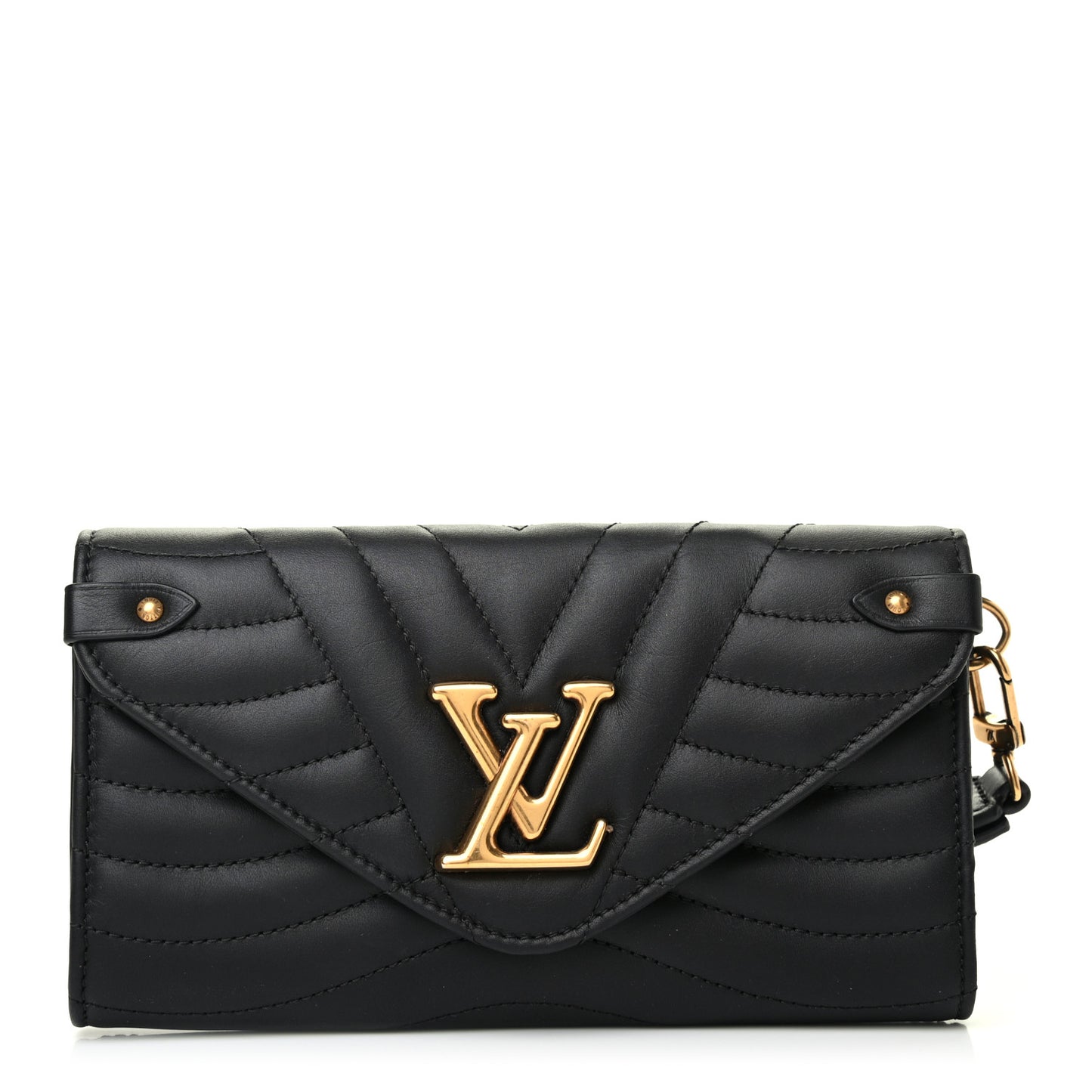 Calfskin New Wave Long Wallet Black