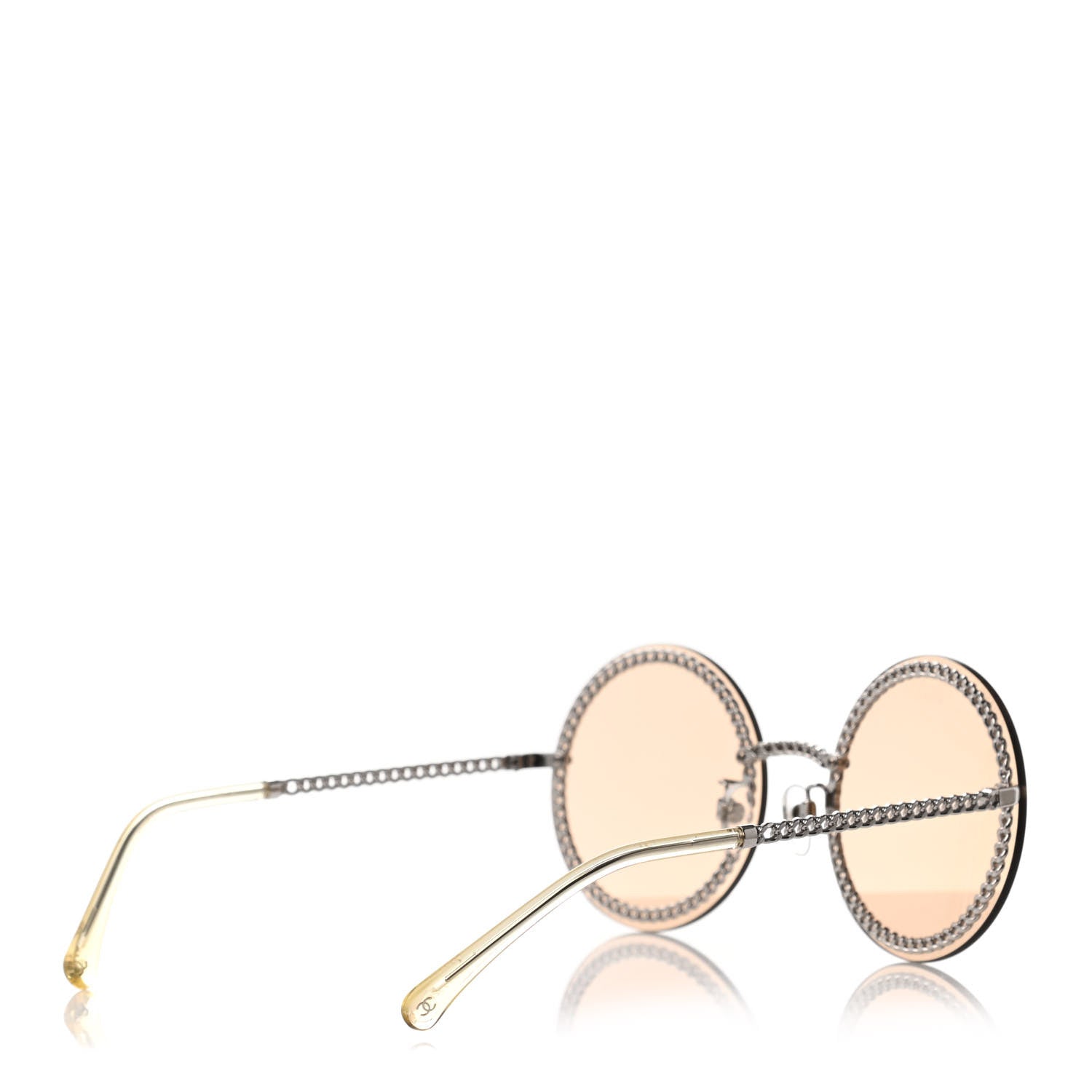 Chanel Round Removable Triple Hanging Chain Sunglasses 4245 Yellow 4 of 4