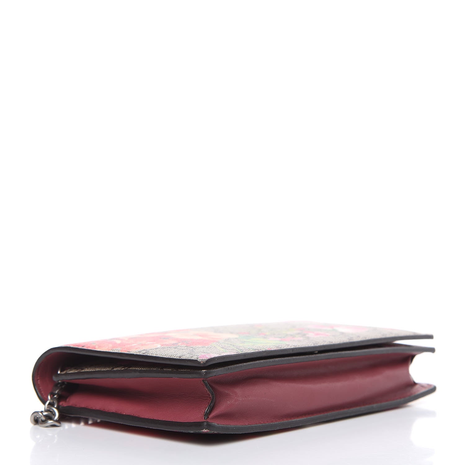 Gucci GG Supreme Monogram Blooms Chain Wallet Beige Multicolor Dry Rose 4 of 13