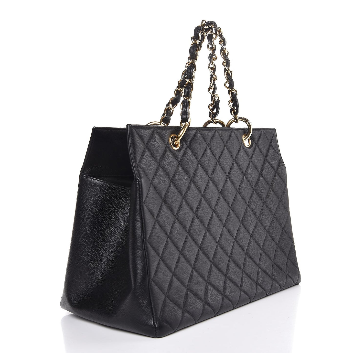 Caviar Quilted Grand Shopping Tote GST Black