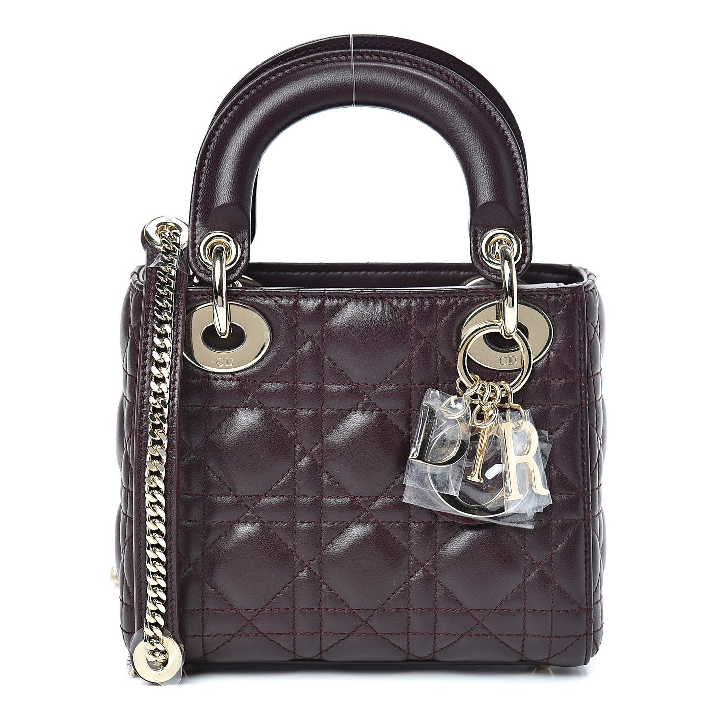 Lambskin Cannage Mini Lady Dior Plum