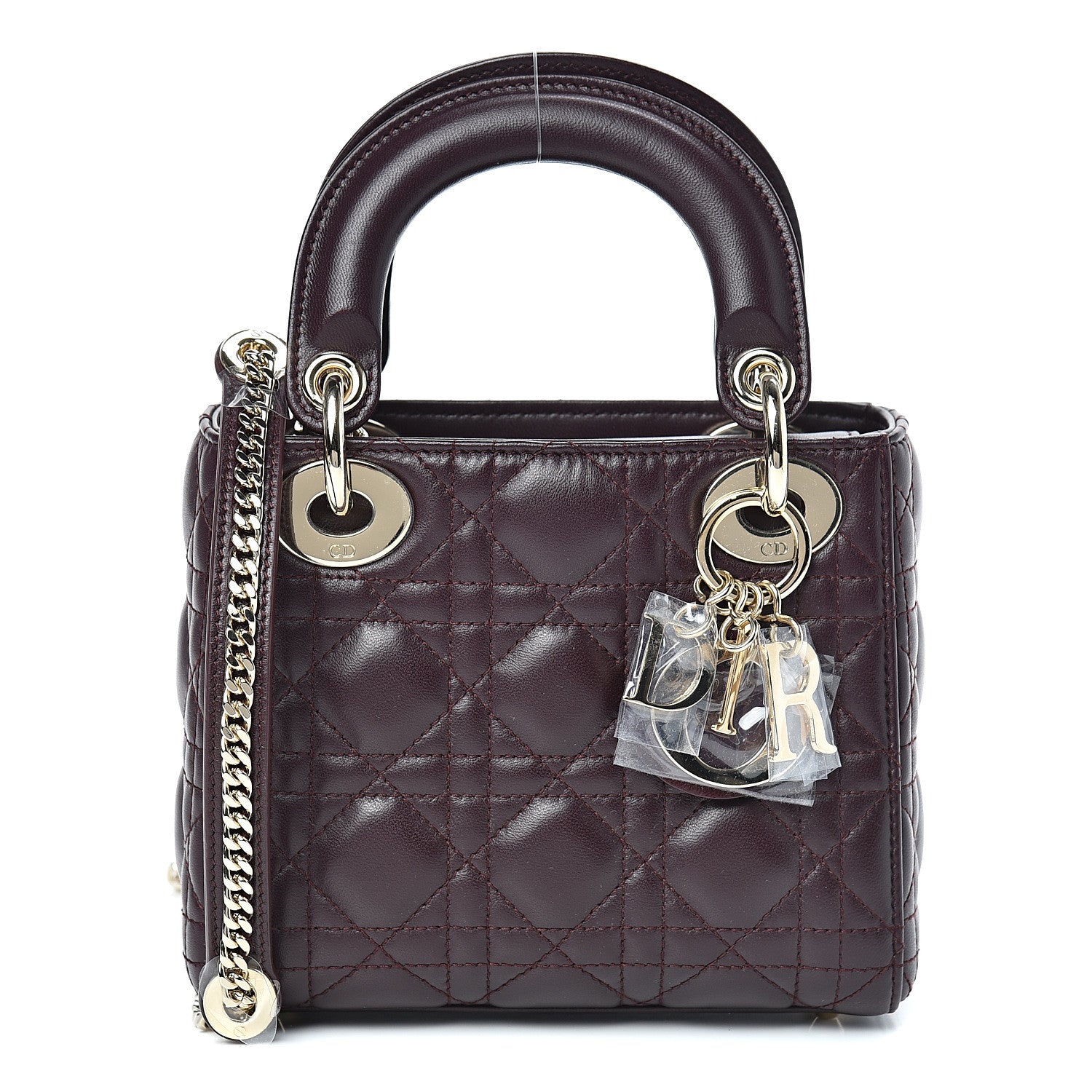Christian Dior Lambskin Cannage Mini Lady Dior Plum 1 of 12