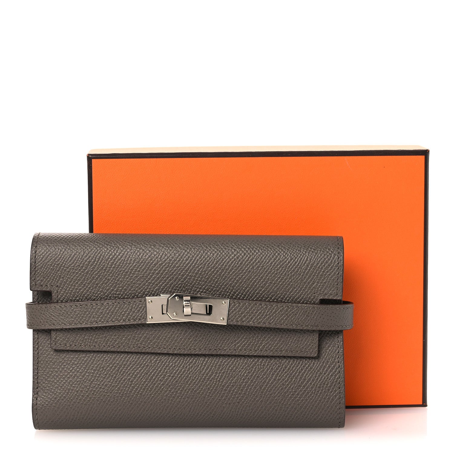 Hermes Epsom Medium Kelly Wallet Gris Asphalte 9 of 9