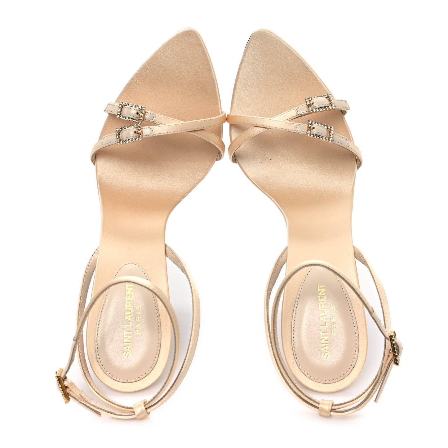 Crepe Satin Crystal New Nuit 110 Sandals 37.5 Soft Nude
