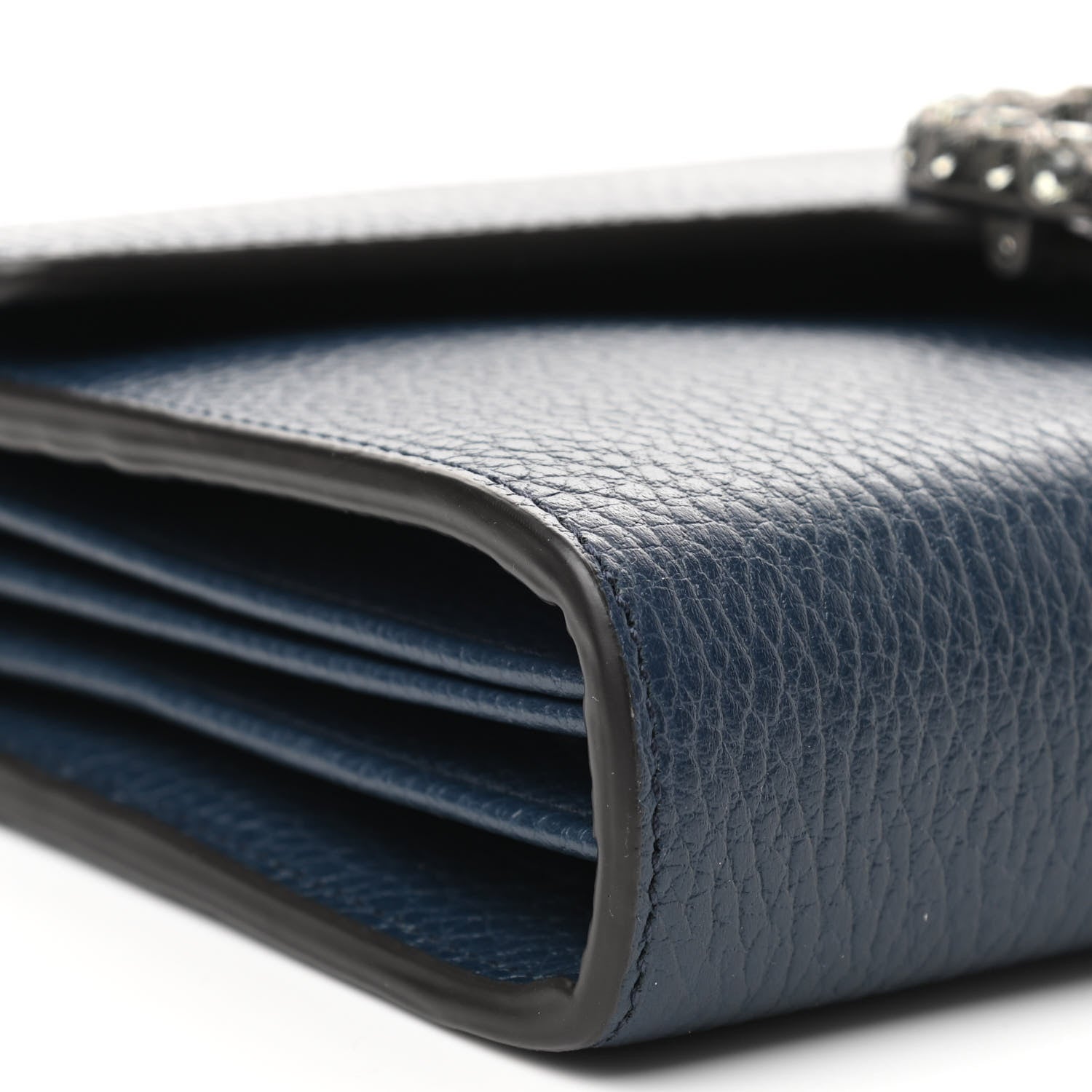 Gucci Dollar Calfskin Crystal Mini Dionysus Chain Wallet Blue Agata Black Diamond 9 of 10