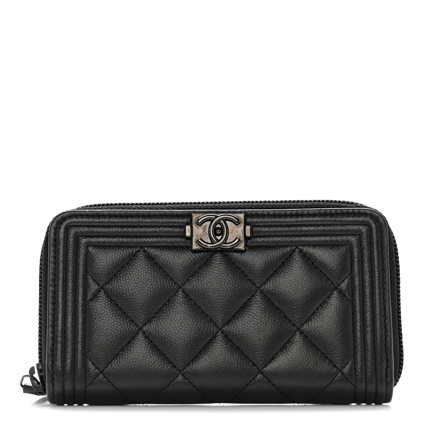 Chanel Caviar Quilted Small Boy Zip Around Wallet So Black 1 of 14