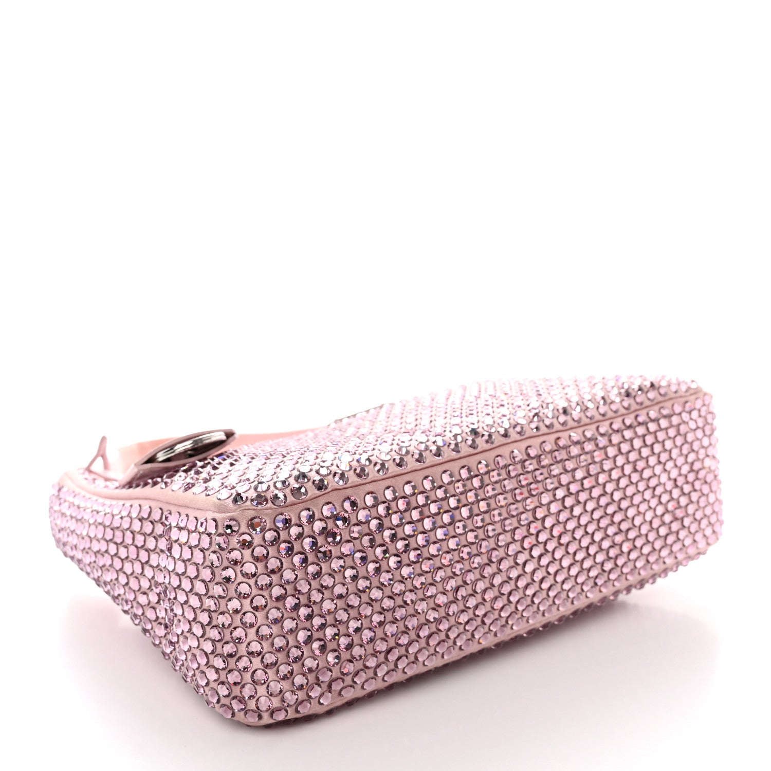 Prada Satin Crystal Mini Re-Edition 2000 Bag Alabastro 4 of 14