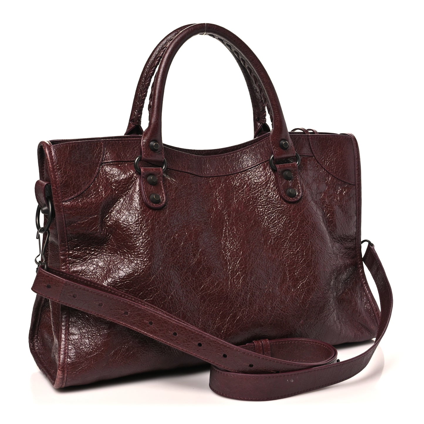 Agneau Classic Hardware Medium Le City Dark Burgundy