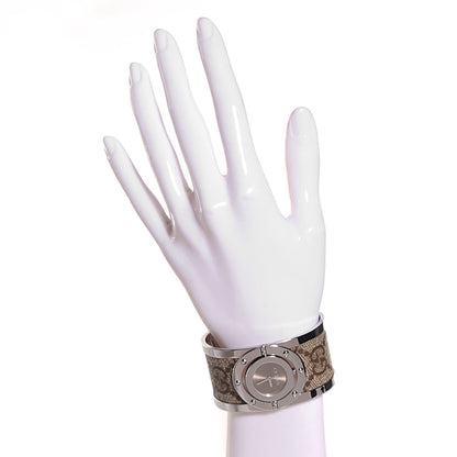 Gucci Stainless Steel Canvas 33mm Twirl Monogram Quartz Watch Brown 2 of 7
