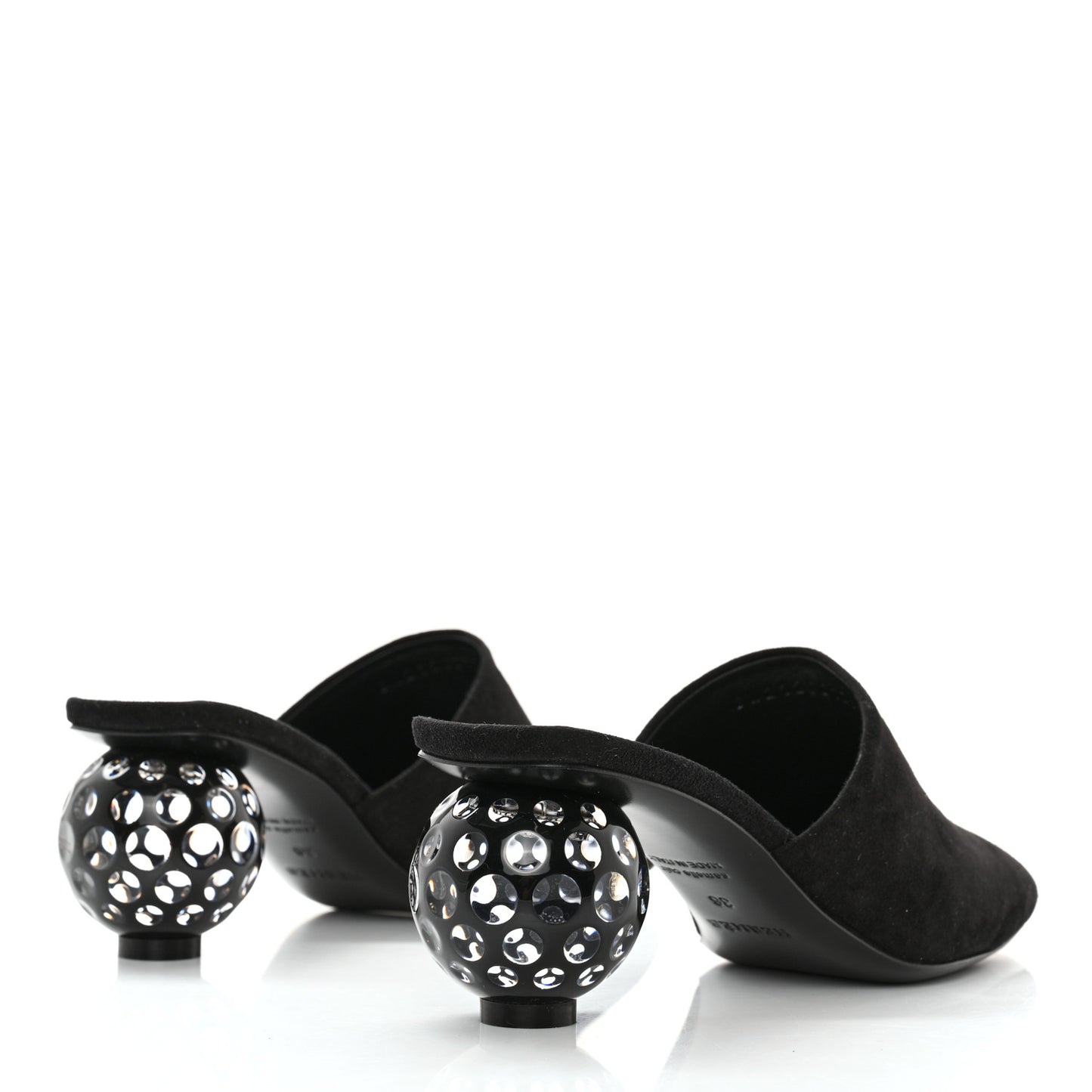 Suede Goatskin Darcy Mules 36 Black