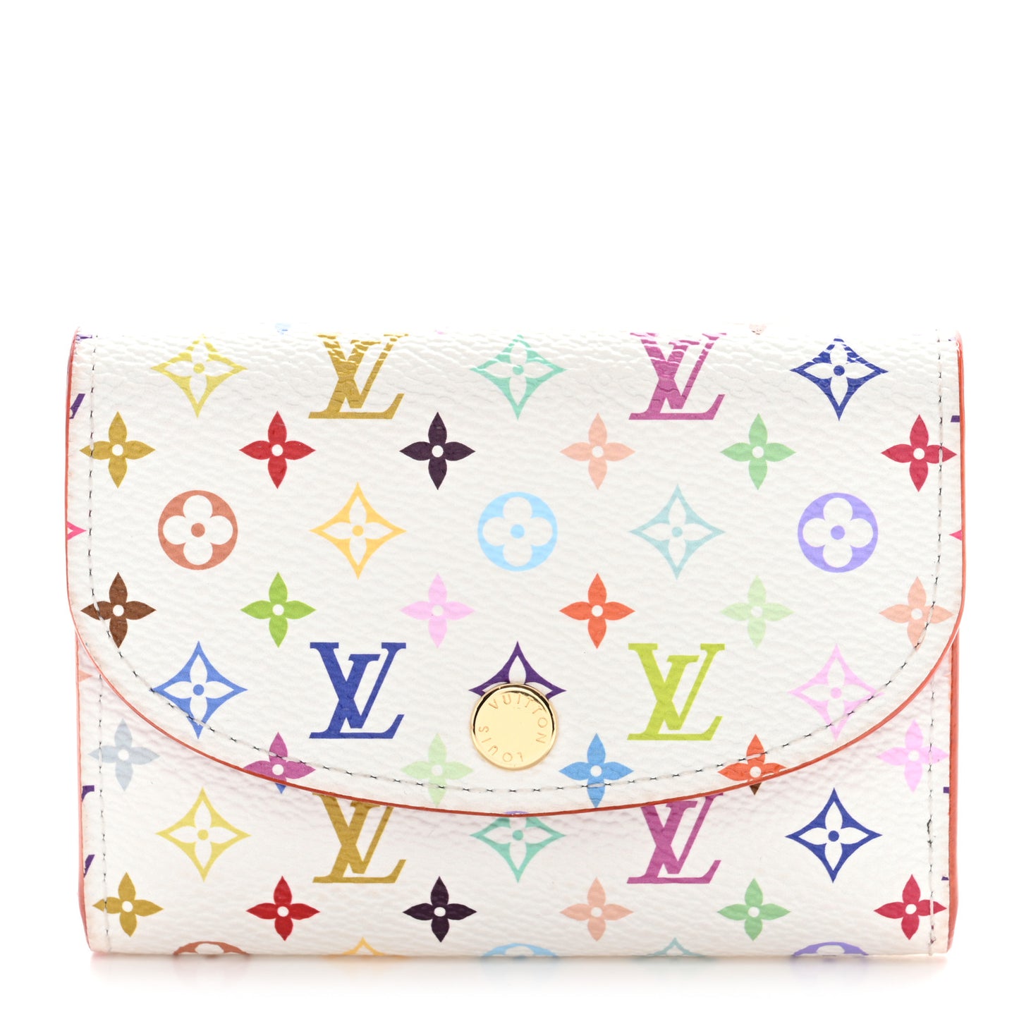 LV X TM Monogram Multicolor Rosalie Coin Purse White Kawaii Pink