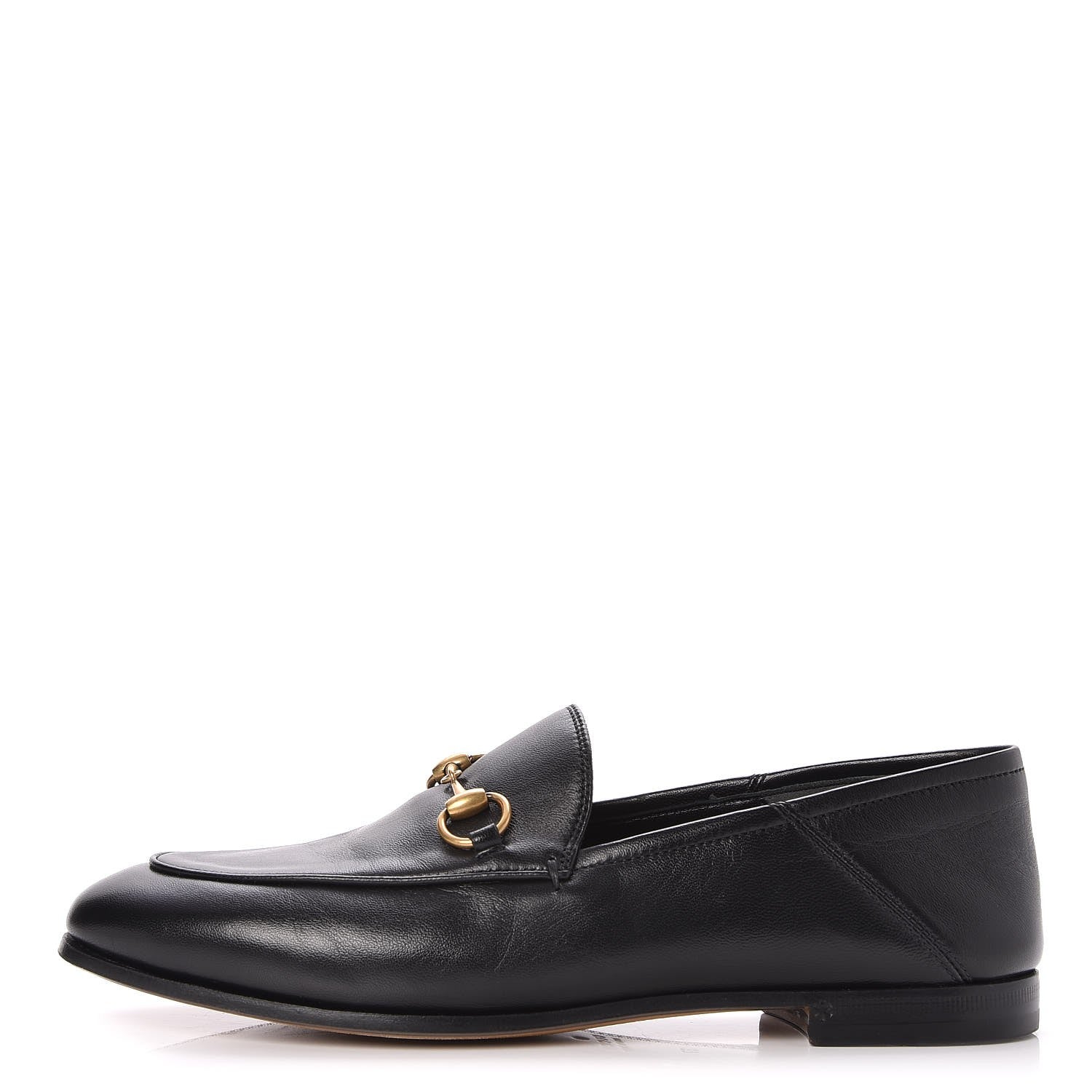 Gucci Lambskin Womens Brixton Horsebit Loafers 37 Black 1 of 8