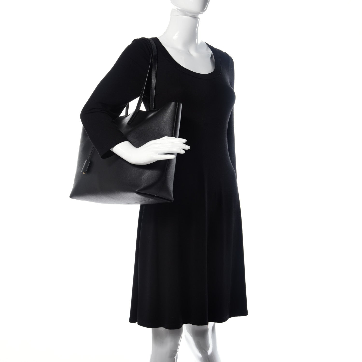 Saint Laurent Calfskin Large Shopping Tote Black 2 of 8