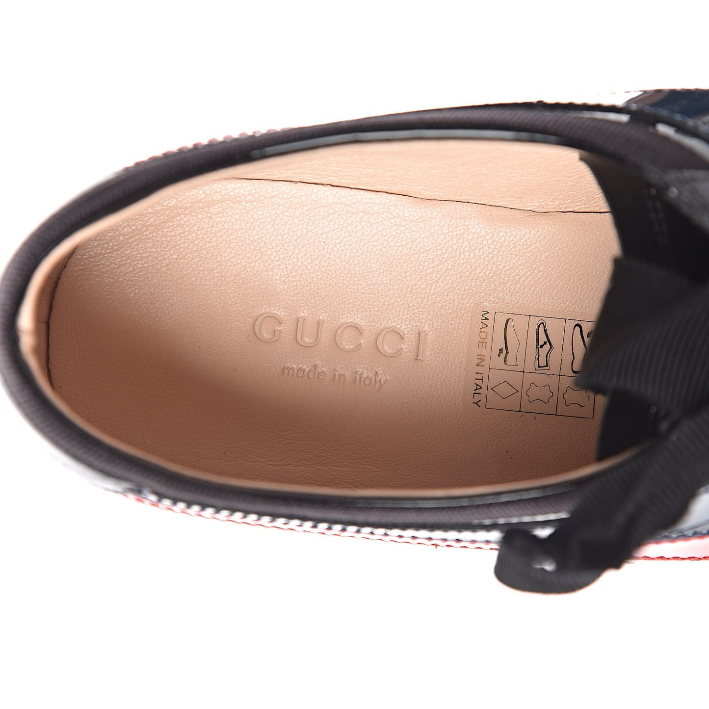 Patent Calfskin Crystal Womens Web Falacer Sneakers 36.5 Black