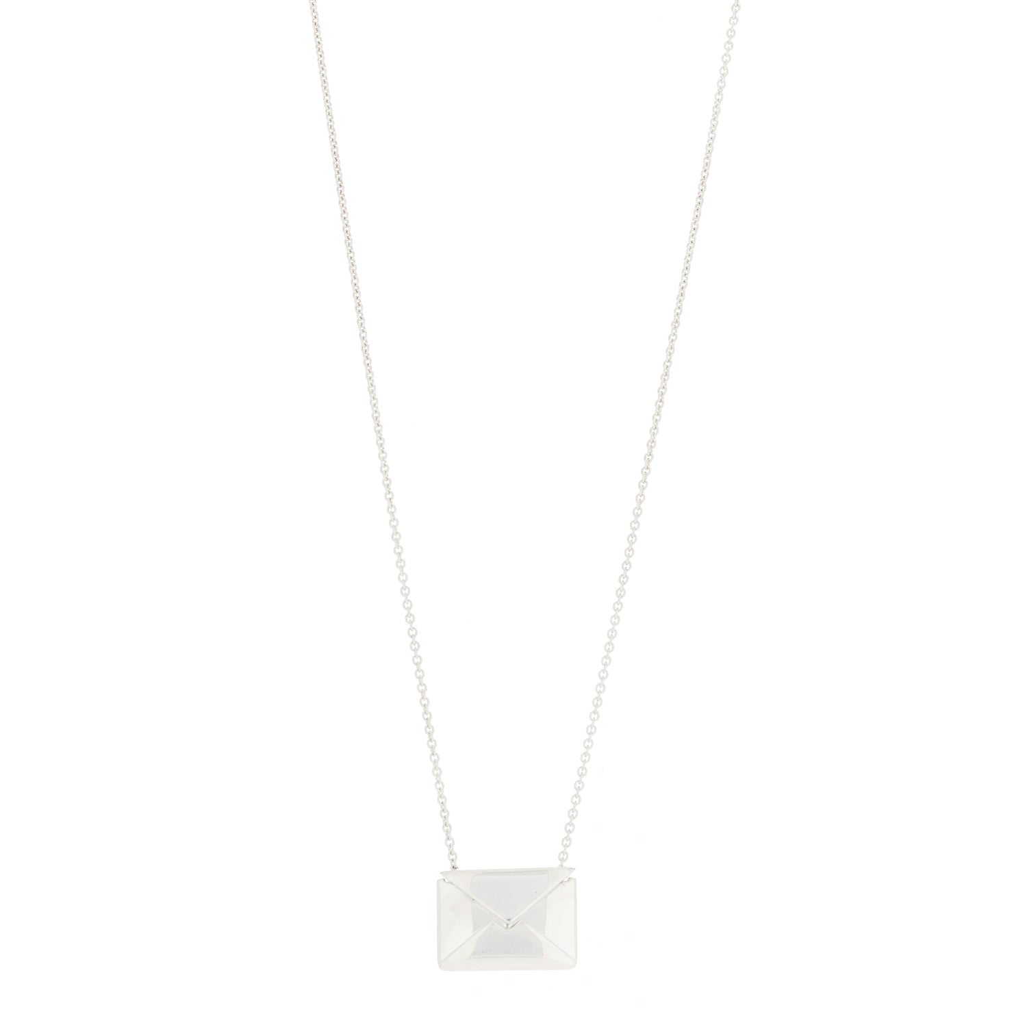 Tiffany Sterling Silver Sweet Nothings Envelope Necklace 1 of 8