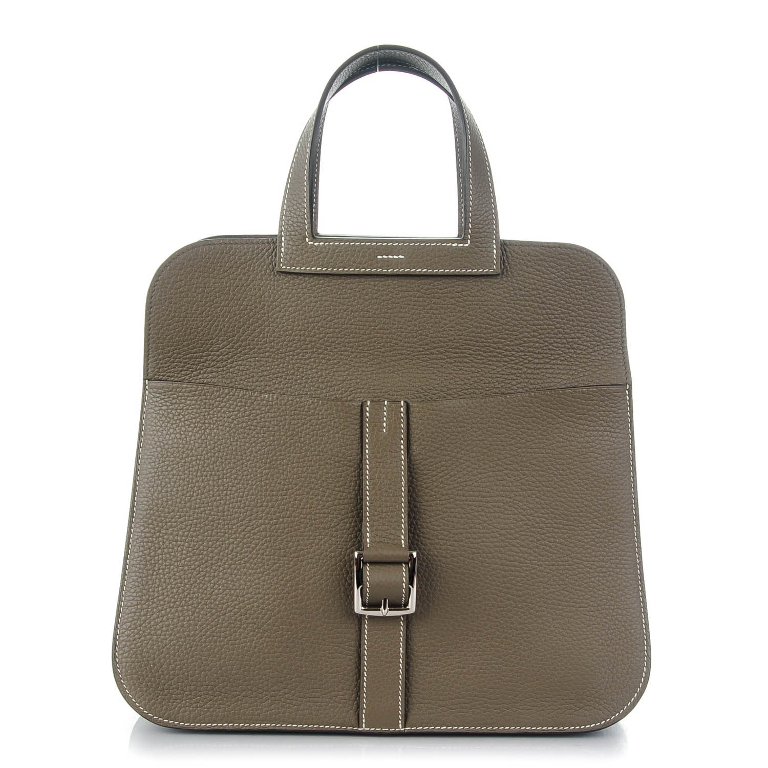 Hermes Taurillon Clemence Halzan 31 GM Etain 1 of 7