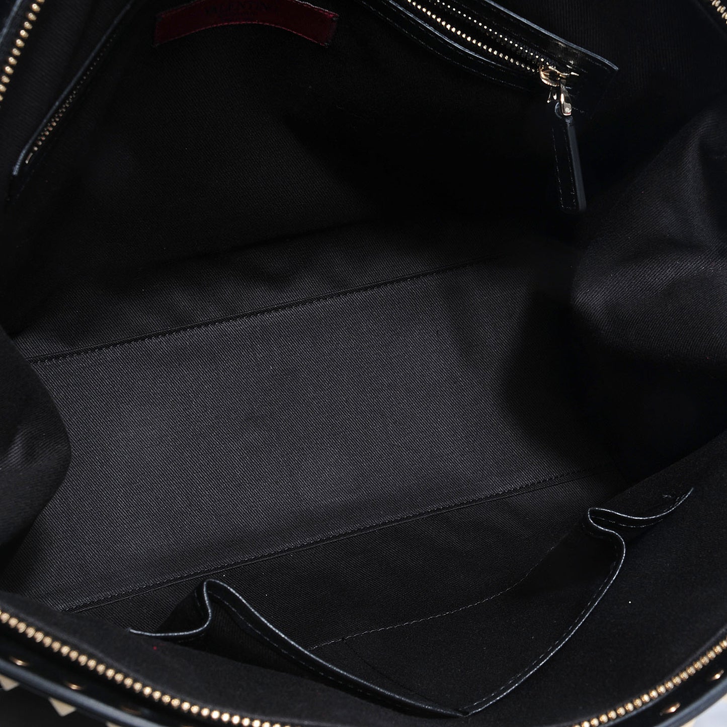 Leather Rockstud Dome Shopper Black