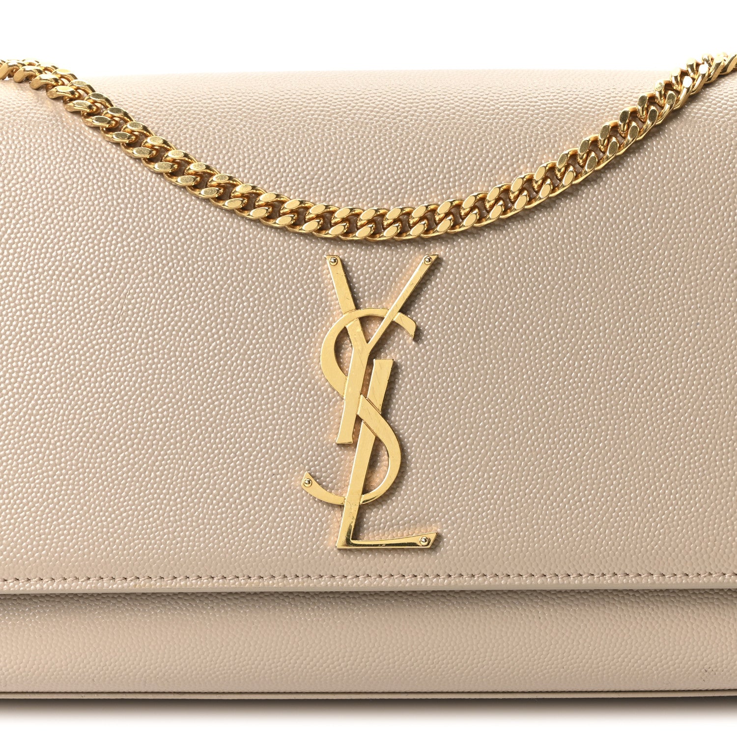 Saint Laurent Grain De Poudre Medium Monogram Kate Satchel Dark Beige 8 of 10