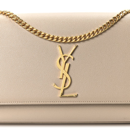 Saint Laurent Grain De Poudre Medium Monogram Kate Satchel Dark Beige 8 of 10