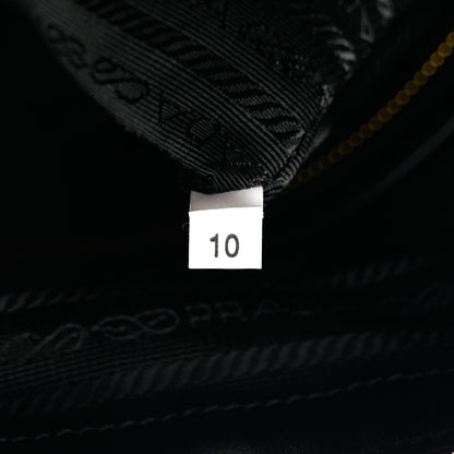 Prada Jacquard Saffiano Triangolo Symbole Embroidered Medium Travel Bag Black Corda 8 of 11