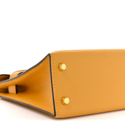 Hermes Chevre Mysore Mini Kelly Sellier 20 Jaune D'or 10 of 14