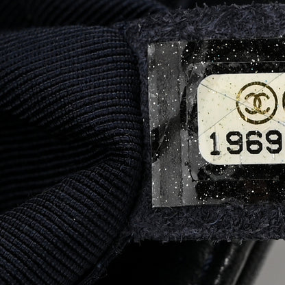 Chanel Tweed Lambskin Woven Medium Boy Flap Navy Blue 7 of 10