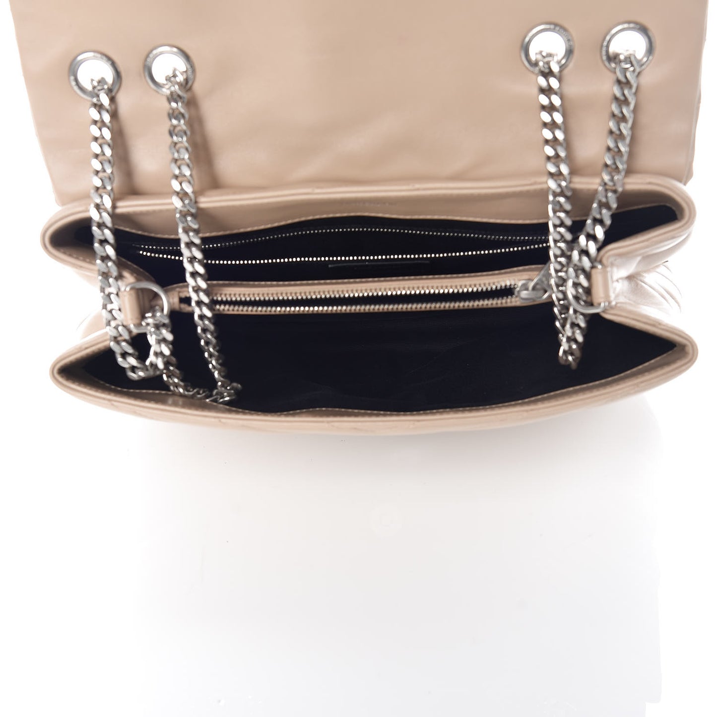 Calfskin Y Quilted Monogram Medium Loulou Chain Satchel Dark Beige