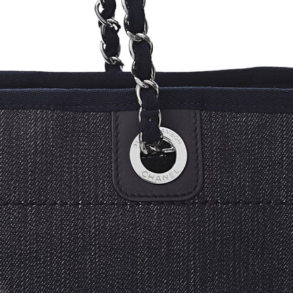 Chanel Denim Small Deauville Tote Dark Blue 10 of 11